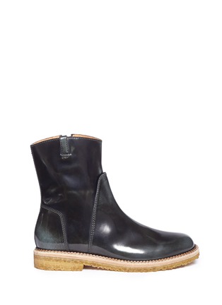 Main View - Click To Enlarge -  - Burnished leather ankle boots