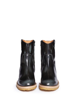 Figure View - Click To Enlarge -  - Burnished leather ankle boots