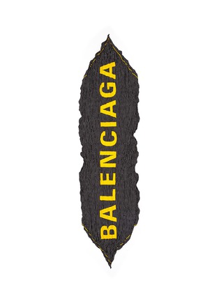 Detail View - Click To Enlarge - BALENCIAGA - Logo plate polka dot print silk scarf