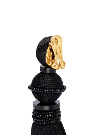 Detail View - Click To Enlarge - OSCAR DE LA RENTA - Beaded tassel clip earrings