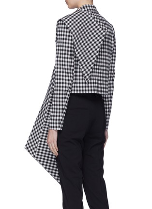 Back View - Click To Enlarge - TOME - Scarf lapel gingham check cropped blazer