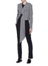 Figure View - Click To Enlarge - TOME - Scarf lapel gingham check cropped blazer