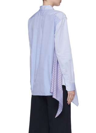 Back View - Click To Enlarge - TOME - Asymmetric drape panelled chambray shirt