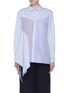 Main View - Click To Enlarge - TOME - Asymmetric drape panelled chambray shirt