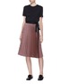 Figure View - Click To Enlarge - TOME - Pleated stripe skirt