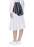 Back View - Click To Enlarge - TOME - Mix stripe panelled flared skirt