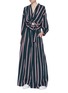 Figure View - Click To Enlarge - TOME - Belted stripe gabardine karate pants