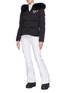 Figure View - Click To Enlarge - FENDI SPORT - Velvet stripe zip cuff ski pants