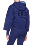 Back View - Click To Enlarge - FENDI SPORT - Logo patch stripe hooded ski down jacket