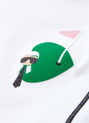  - FENDI SPORT - Karlito golf print check panel mock neck shirt