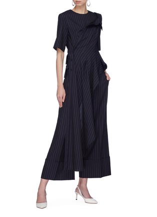 Figure View - Click To Enlarge - MONSE - Pinstripe wool culottes