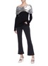 Figure View - Click To Enlarge - MONSE - Sequin twist shawl collar one-shoulder sweater