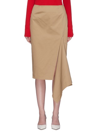 Main View - Click To Enlarge - MONSE - Split drape gabardine pencil skirt