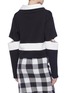 Back View - Click To Enlarge - MONSE - Cutout sleeve stripe twist wool polo sweater