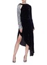 Figure View - Click To Enlarge - MONSE - Sequin sleeve cutout drape velvet dress