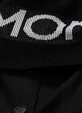  - MONSE - Logo jacquard knit foldover off-shoulder suiting jacket