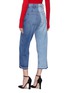 Back View - Click To Enlarge - MONSE - Staggered waist colourblock culotte jeans