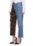 Front View - Click To Enlarge - MONSE - Staggered waist camouflage print patchwork culotte jeans