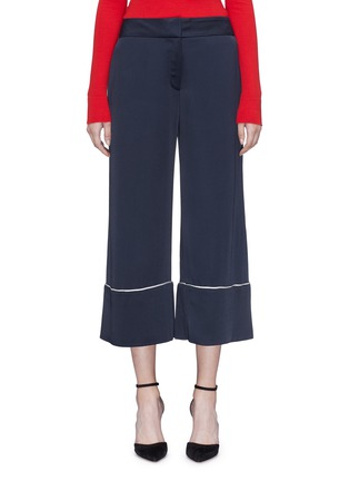 Main View - Click To Enlarge - MONSE - Contrast seam pyjama culottes