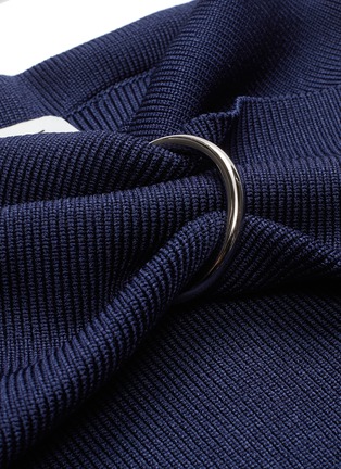  - MONSE - Ring twist shawl collar rib knit sweater