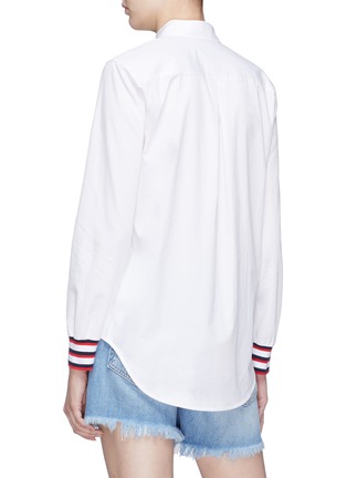 Back View - Click To Enlarge - EQUIPMENT - 'Essential' stripe cuff shirt
