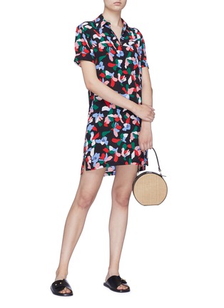Figure View - Click To Enlarge - EQUIPMENT - 'Mirelle' floral print short sleeve silk shirt dress