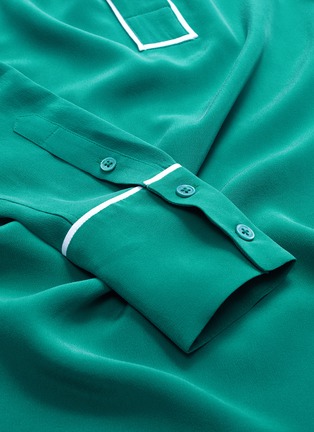 Detail View - Click To Enlarge - EQUIPMENT - 'Felix' contrast border silk crepe dress
