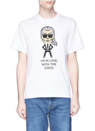 Main View - Click To Enlarge - 8-BIT - 'Karl Lagerfeld' rubber appliqué T-shirt