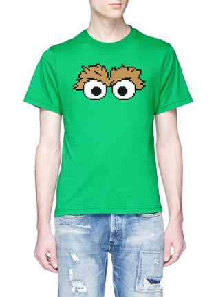 Main View - Click To Enlarge - 8-BIT - 'Oscar the Grouch' rubber appliqué T-shirt