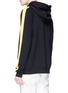 Back View - Click To Enlarge - 8-BIT - 'Bruce Lee' rubber appliqué stripe sleeve hoodie