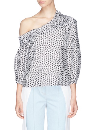 Main View - Click To Enlarge - HELLESSY - 'Flora' star print twist one-shoulder top