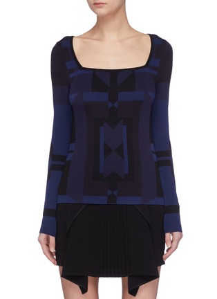 Main View - Click To Enlarge - NEIL BARRETT - Geometric jacquard sweater