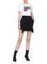 Figure View - Click To Enlarge - NEIL BARRETT - Drape panel pleated mini skirt