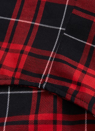  - NEIL BARRETT - Drape panel tartan plaid shirt