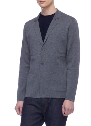 Front View - Click To Enlarge - ALTEA - Notched lapel virgin wool cardigan