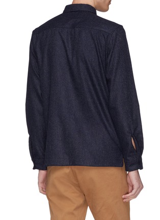 Back View - Click To Enlarge - ALTEA - Virgin wool blend chest pocket shirt