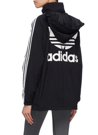 Detail View - Click To Enlarge - ADIDAS - Retractable hood 3-Stripes outseam raglan track jacket