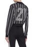 Back View - Click To Enlarge - ADIDAS - 'Soccer' number print stripe cropped sweatshirt