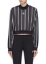 Main View - Click To Enlarge - ADIDAS - 'Soccer' number print stripe cropped sweatshirt