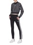 Figure View - Click To Enlarge - ADIDAS - 'Soccer' number print stripe cropped sweatshirt