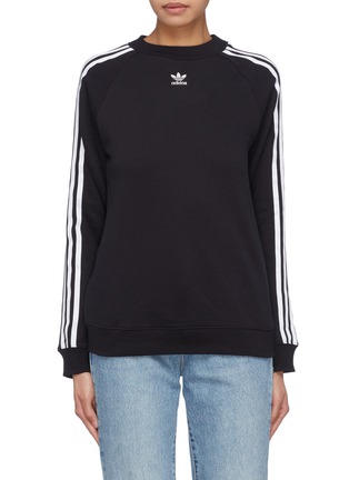 Main View - Click To Enlarge - ADIDAS - Trefoil logo print 3-Stripes raglan sweatshirt