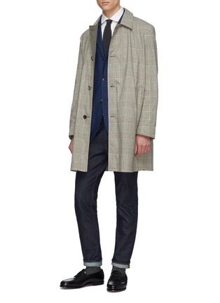 Figure View - Click To Enlarge - BOGLIOLI - Reversible houndstooth check plaid coat