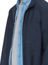 Detail View - Click To Enlarge - CAMOSHITA - Stand collar seersucker shirt jacket