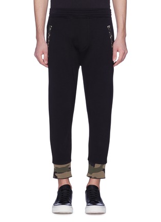 Main View - Click To Enlarge - NEIL BARRETT - Camouflage print cuff neoprene jogging pants