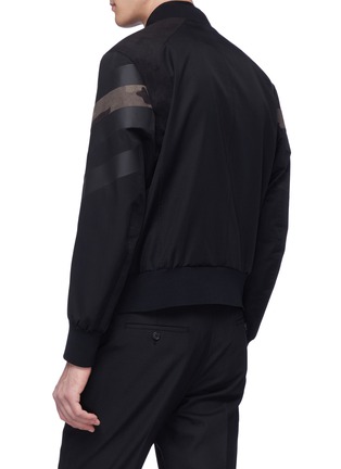Back View - Click To Enlarge - NEIL BARRETT - Geometric camouflage panel bomber jacket