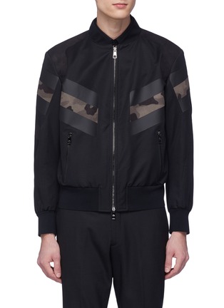 Main View - Click To Enlarge - NEIL BARRETT - Geometric camouflage panel bomber jacket