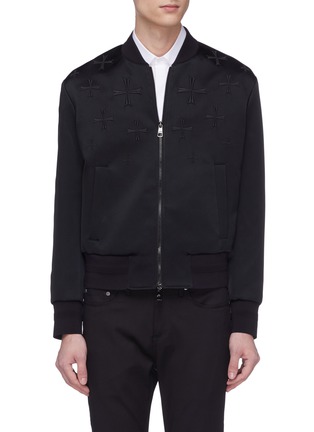 Main View - Click To Enlarge - NEIL BARRETT - Maltese cross embroidered bomber jacket