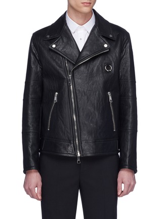 Main View - Click To Enlarge - NEIL BARRETT - Piercing patch leather biker jacket