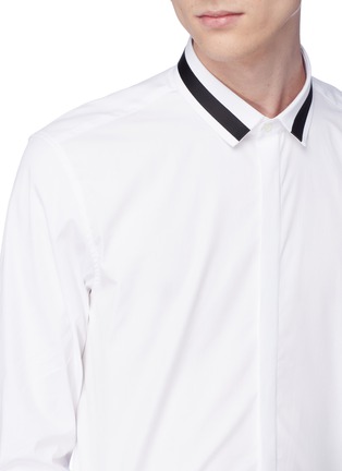 Detail View - Click To Enlarge - NEIL BARRETT - Stripe collar shirt