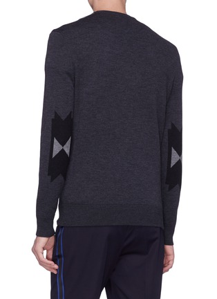 Back View - Click To Enlarge - NEIL BARRETT - Geometric intarsia wool sweater